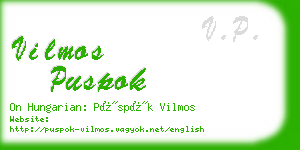 vilmos puspok business card